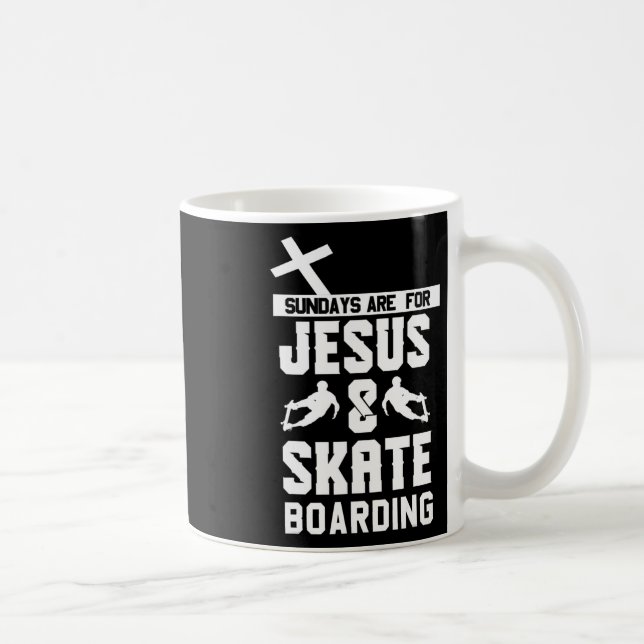 Caneca De Café Roupas de Skate e Jesus - Skateboarde Fofo (Direita)