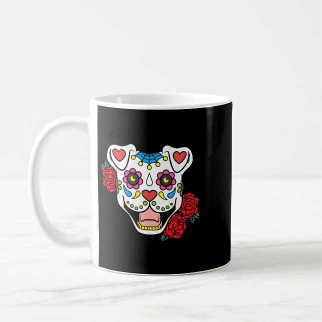 Caneca De Café Roupas Pitbull Caveira Açúcar Masculinas Presente  (Esquerda)