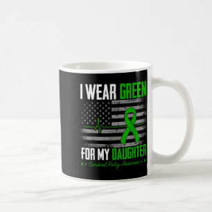 Caneca De Café Roupas retrô verdes para a filha paralisia cerebra