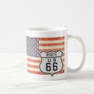 Caneca De Café Route 66 American Flag