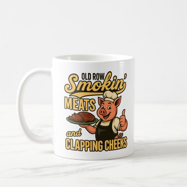 Caneca De Café Row Smokin Meats and Clapps Cheeks (Esquerda)