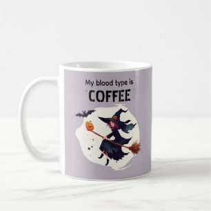 Caneca de café roxa de bruxa engraçada de Hallowee