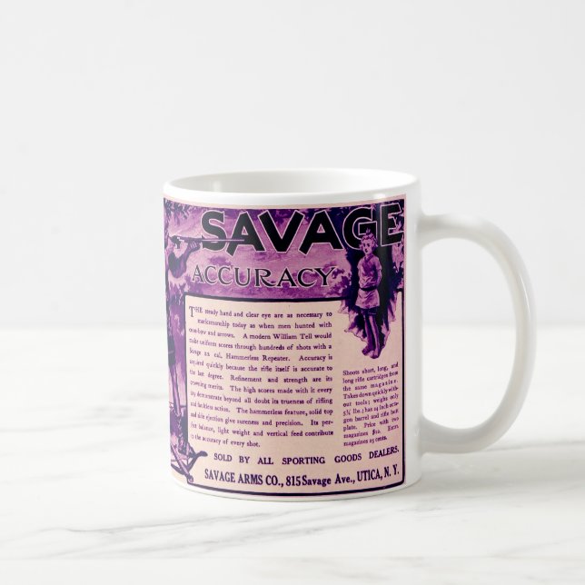 Caneca de café roxa do anúncio da arma das armas (Direita)