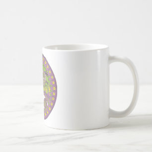 Caneca De Café Roxo Africano e Caleidoscópio Amarelo Tradicional