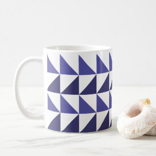 Caneca De Café Roxo Azul Triângulos Geométricos Geométrica
