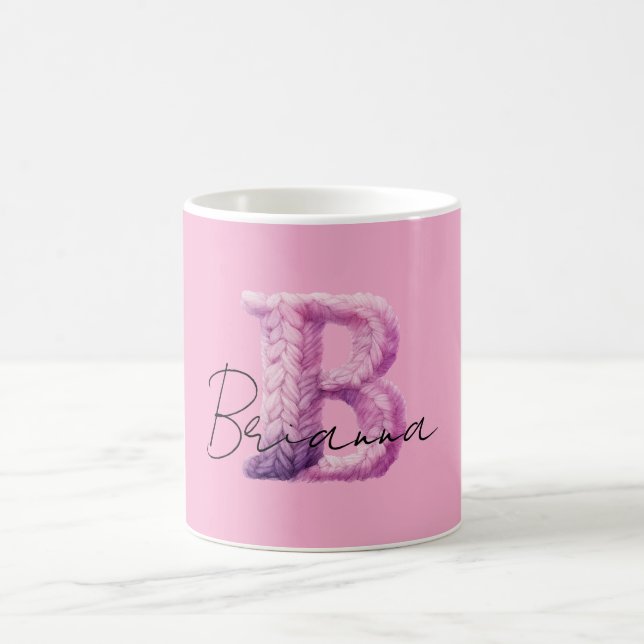 Caneca De Café Roxo Bege Aconchegante Nome (Centro)