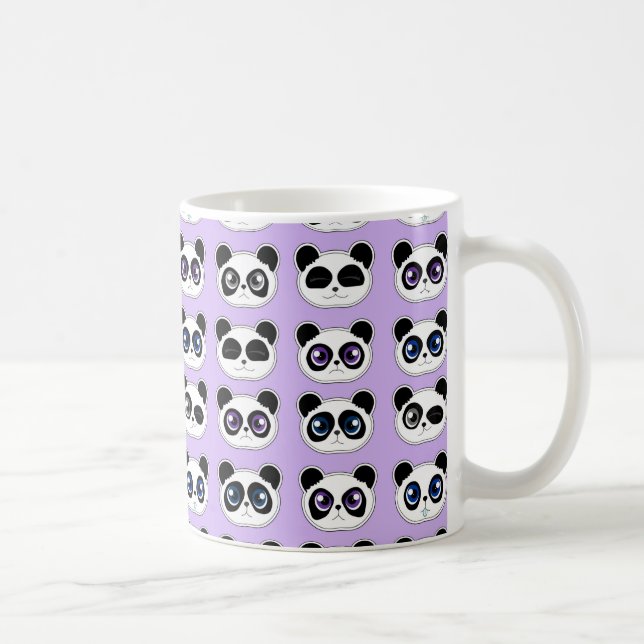 Caneca De Café Roxo bonito da expressão da panda (Direita)