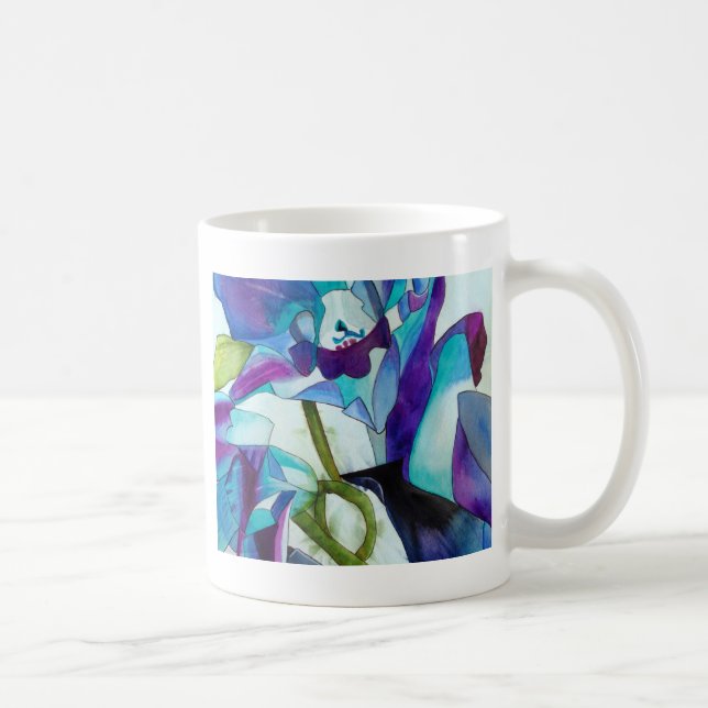 Caneca De Café Roxo Cingapura Orquídea, pintura aquosa (Direita)