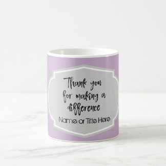 Caneca De Café Roxo/Cinza; Obrigado por fazer diferença