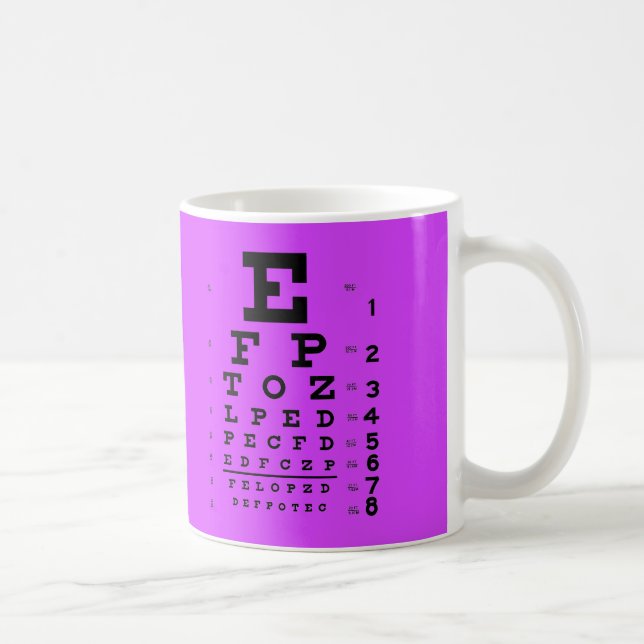 Caneca De Café Roxo da carta de olho da oftalmologia (Direita)