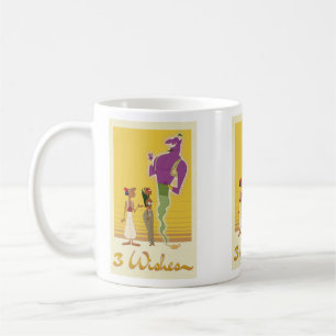 Caneca De Café Roxo Divertido com Genes de Cartoon Amarelo Três D