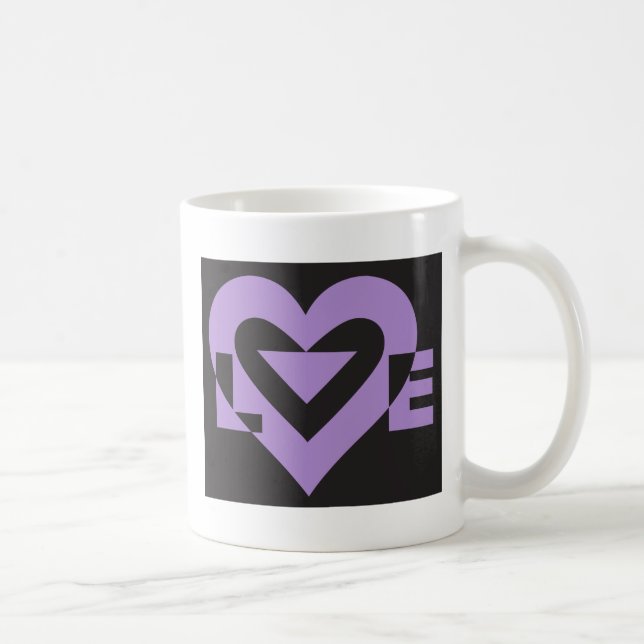 Caneca De Café Roxo do Amor a Preto (Direita)