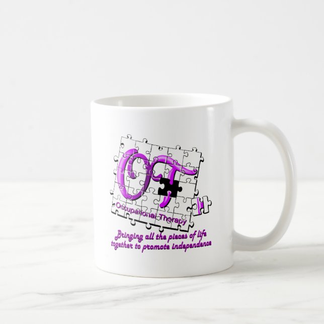 Caneca De Café roxo do quebra-cabeça do ot (Direita)