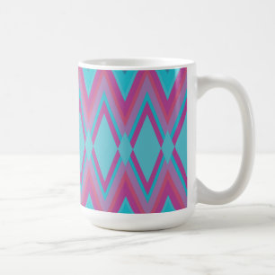 Caneca De Café Roxo e Aqua tribais