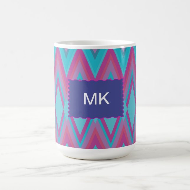 Caneca De Café Roxo e Aqua Tribal (Centro)