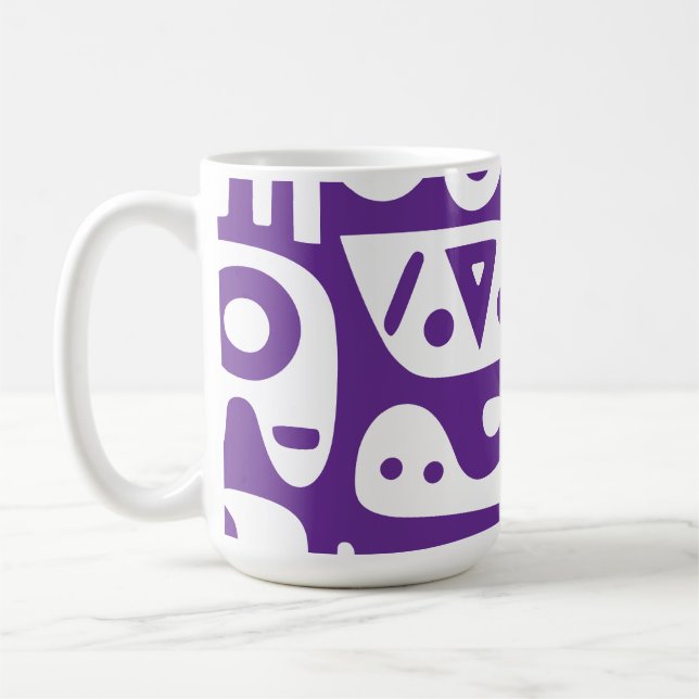 Caneca De Café roxo e branco rabiscos 4 de 4 (Esquerda)