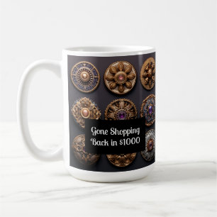 Caneca De Café Roxo e Dourado Botão de Costura Mágico Dia 2