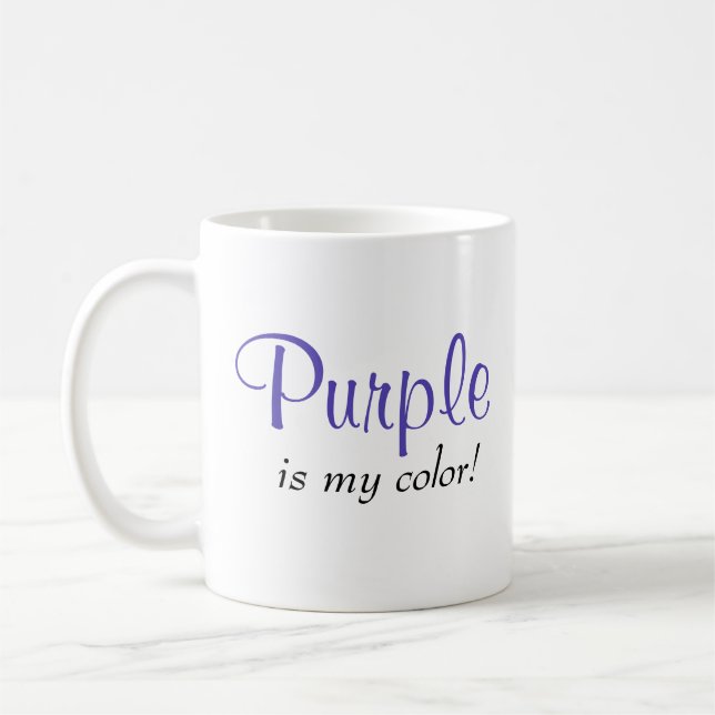 Caneca De Café Roxo É Minha Cor Citação (Esquerda)