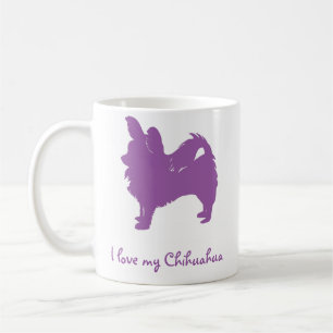 Caneca De Café Roxo eu amo minha chihuahua