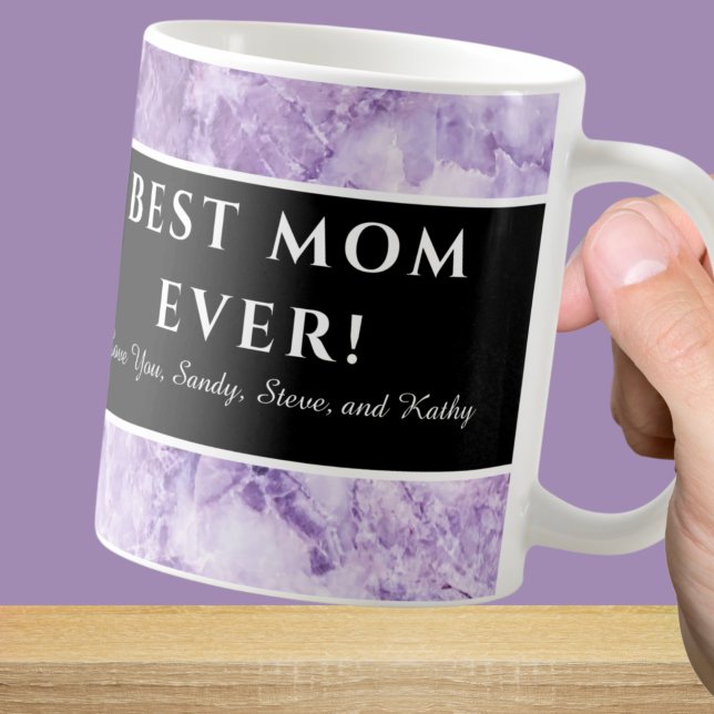 Caneca De Café Roxo Moderno "Melhor mãe do mundo" Dia das Mães (Criador carregado)