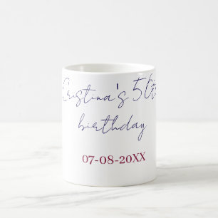 Caneca De Café roxo negrito 50 aniversário aniversário adicionar