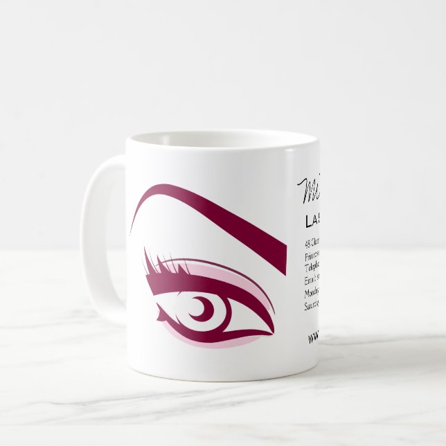 Caneca De Café Roxo Olhos longos Ícone Extensão do traço (Frente Esquerda)