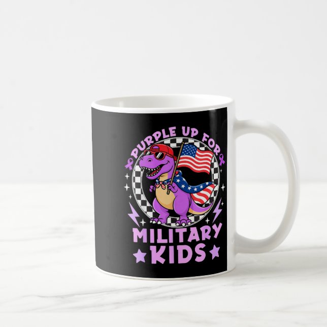 Caneca De Café Roxo para Cima para Crianças Militares Mês da Cria (Direita)