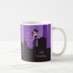 Caneca De Café Roxo para fora   da menina da noite