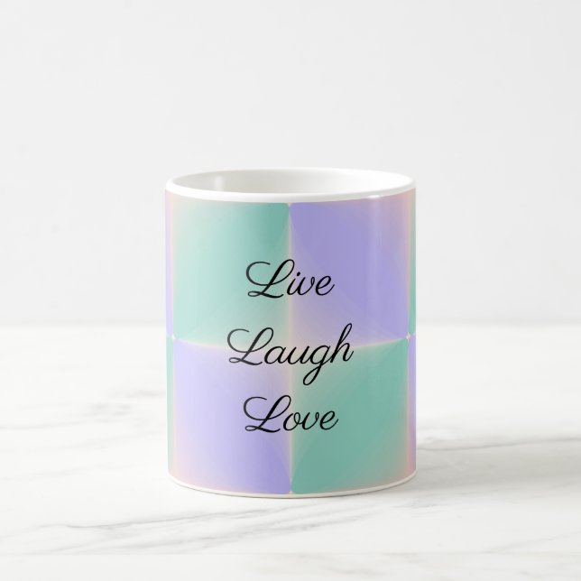 Caneca De Café Roxo Pastel e Quadrados Verdes (Centro)