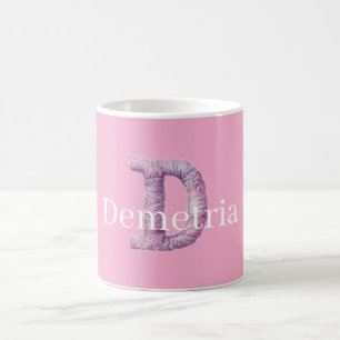 Caneca De Café Roxo Rosa Confortável D Impresso Nome 
