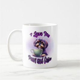 Caneca De Café Roxo Shih Tzu: Eu amo minhas patas e café