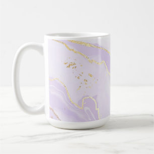 Caneca De Café Roxo Suave Splash Dourado Aquarela Elegante