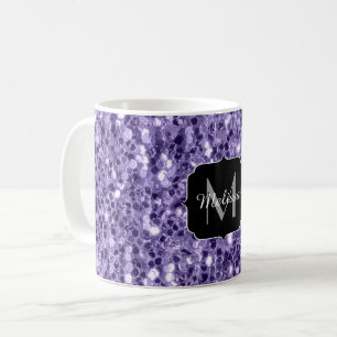 Caneca De Café Roxo ultra violeta brilho monograma