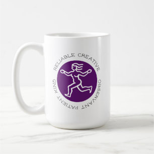 Caneca De Café Roxo Virgo Zodiac - Traço de Personalidade do Sin