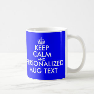 Caneca De Café Royal Blue Keep Calm Mug   Personalizar modelo de