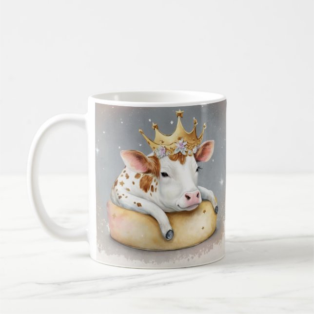 Caneca De Café Royal Cow Dreaming on Cheese Throne                (Esquerda)