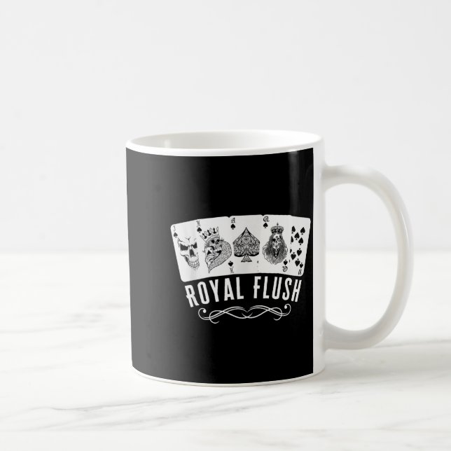 Caneca De Café Royal Spade Flush Skeleton King Queen Spades Ker G (Direita)