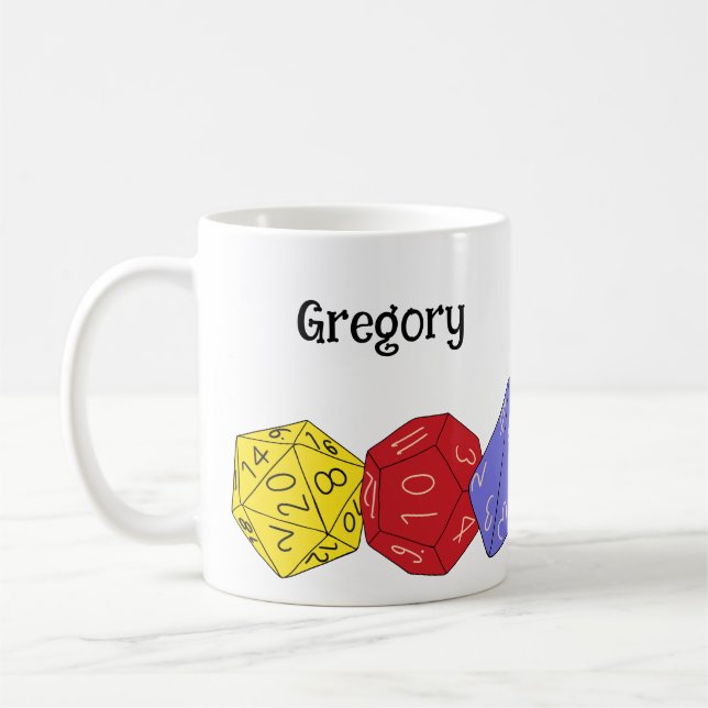 Caneca De Café RPG Gaming Dice, Conselho, Jogos Fantásticos Perso (Esquerda)
