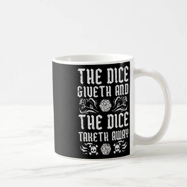 Caneca De Café Rpg Giveth Taketh Funny Gamer Men Boys Kids  (Direita)