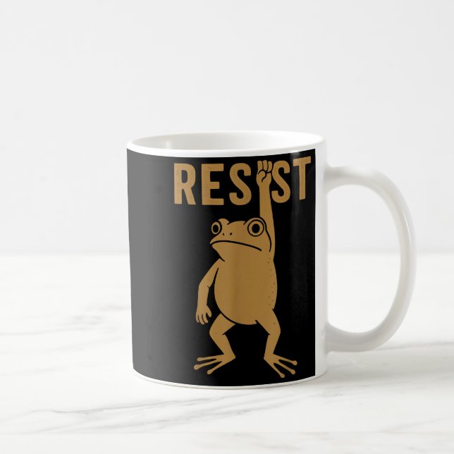 Caneca De Café Rtland Frog Funny City Art - Rtland Frog Protest  (Direita)