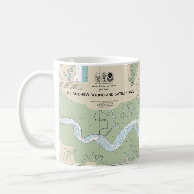 Caneca De Café Rua Andrew Sound e Satilla River (Esquerda)