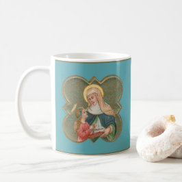 Caneca De Café Rua. Anne e BVM num Quatrefoil Barbed (BK67)