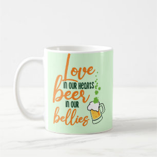 Caneca De Café Rua de Amar e Cerveja. Diversão do Dia de Patrick-