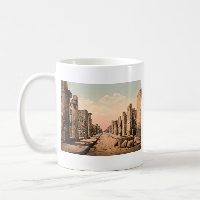 Caneca De Café Rua de Fortuna, Pompeii, Campania, Italia (Esquerda)