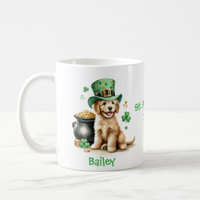 Caneca De Café Rua de Goldendoodle Personalizada. (Esquerda)
