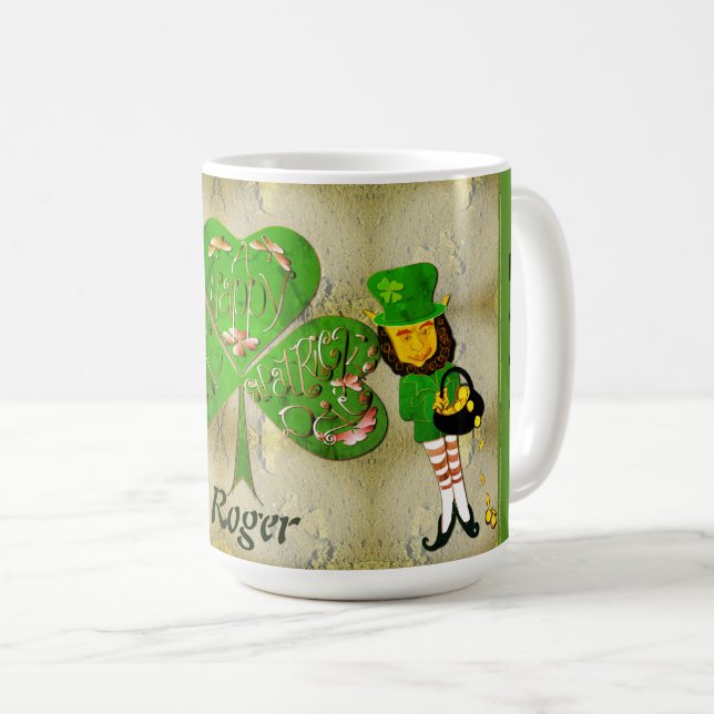 Caneca De Café Rua de Shamrock. (Frente Esquerda)