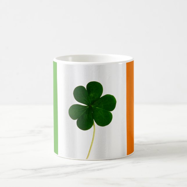 Caneca De Café Rua: Dia de Patrick Irish Flag Shamrock Irlanda (Centro)