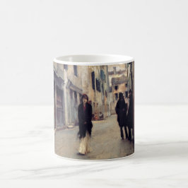 Caneca De Café Rua em Veneza (Mulher Elegante) (Cantora Sargent)