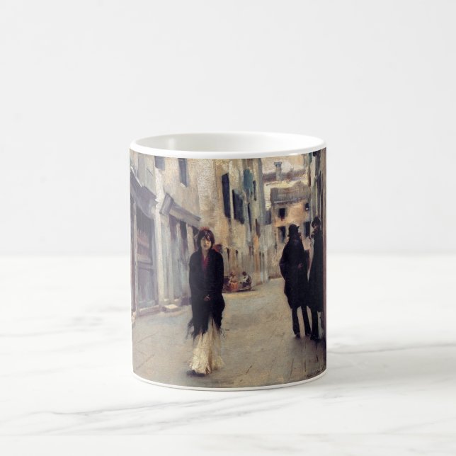 Caneca De Café Rua em Veneza (Mulher Elegante) (Cantora Sargent) (Centro)