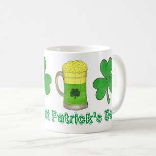 Caneca De Café Rua Feliz, Bela Verde do Dia de Patrick, Shamrock